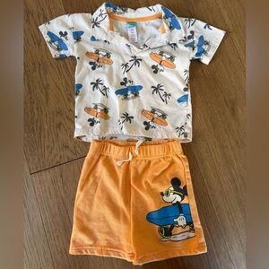 Disney baby boy toddler kids mickey mouse two piece matching summer set 24m